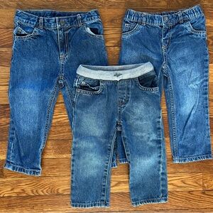 Carters/Children’s Place Denim Blue Jeans Lot of 3 Toddler Boy Size 24M